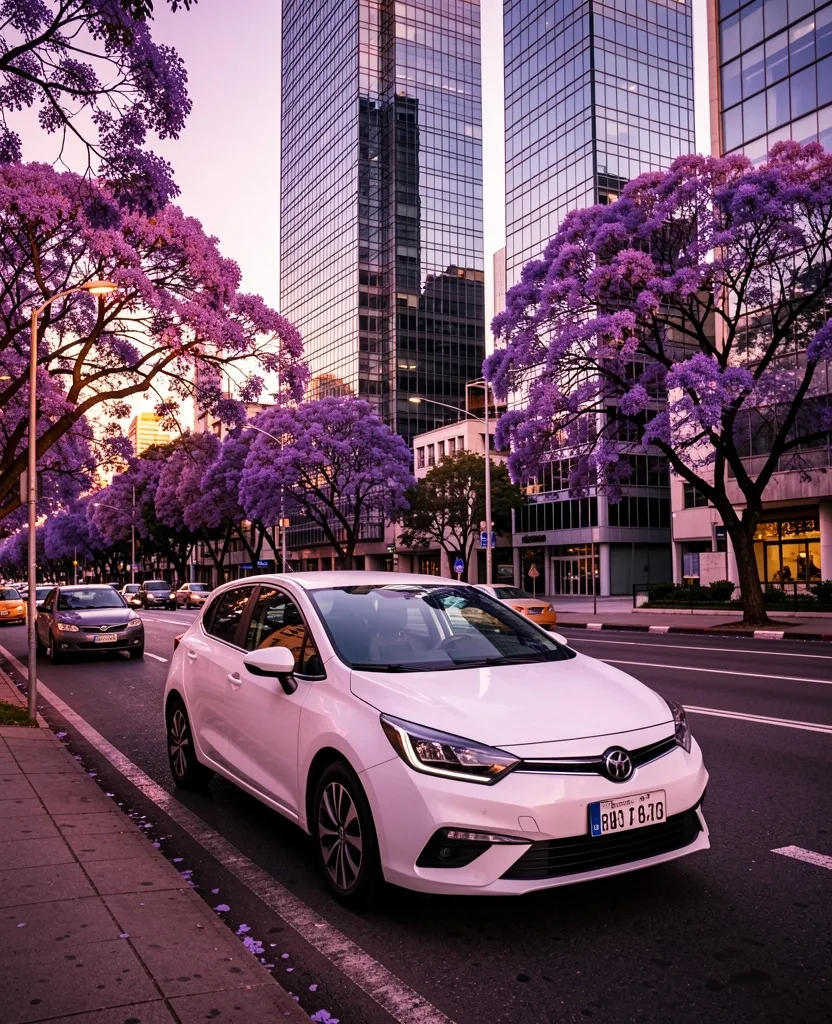 Auto compartido estacionado en una avenida de Buenos Aires