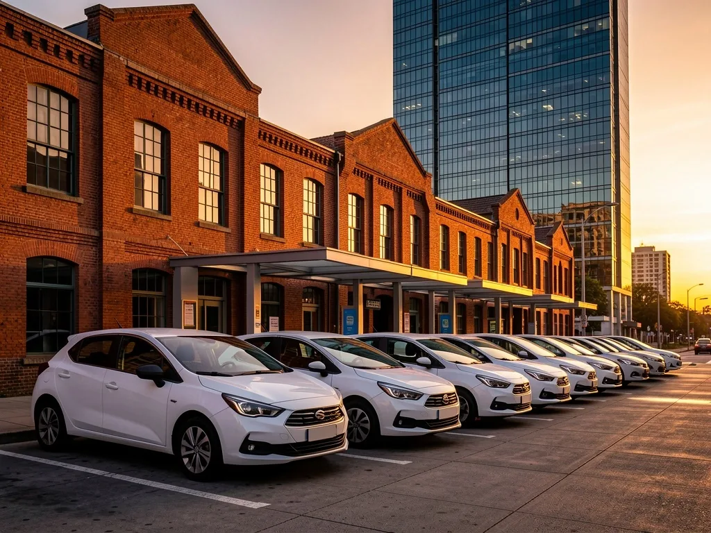 Autos de carsharing estacionados en una avenida de Buenos Aires